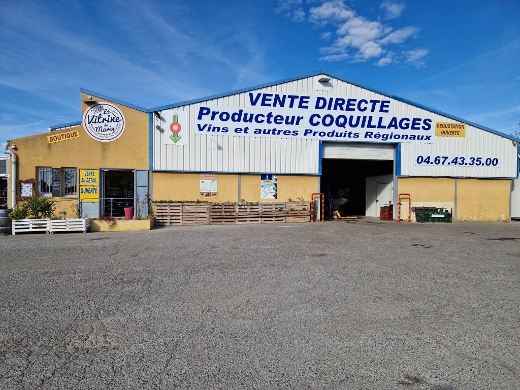 Devanture de La Vitrine du Marin à Bouzigues